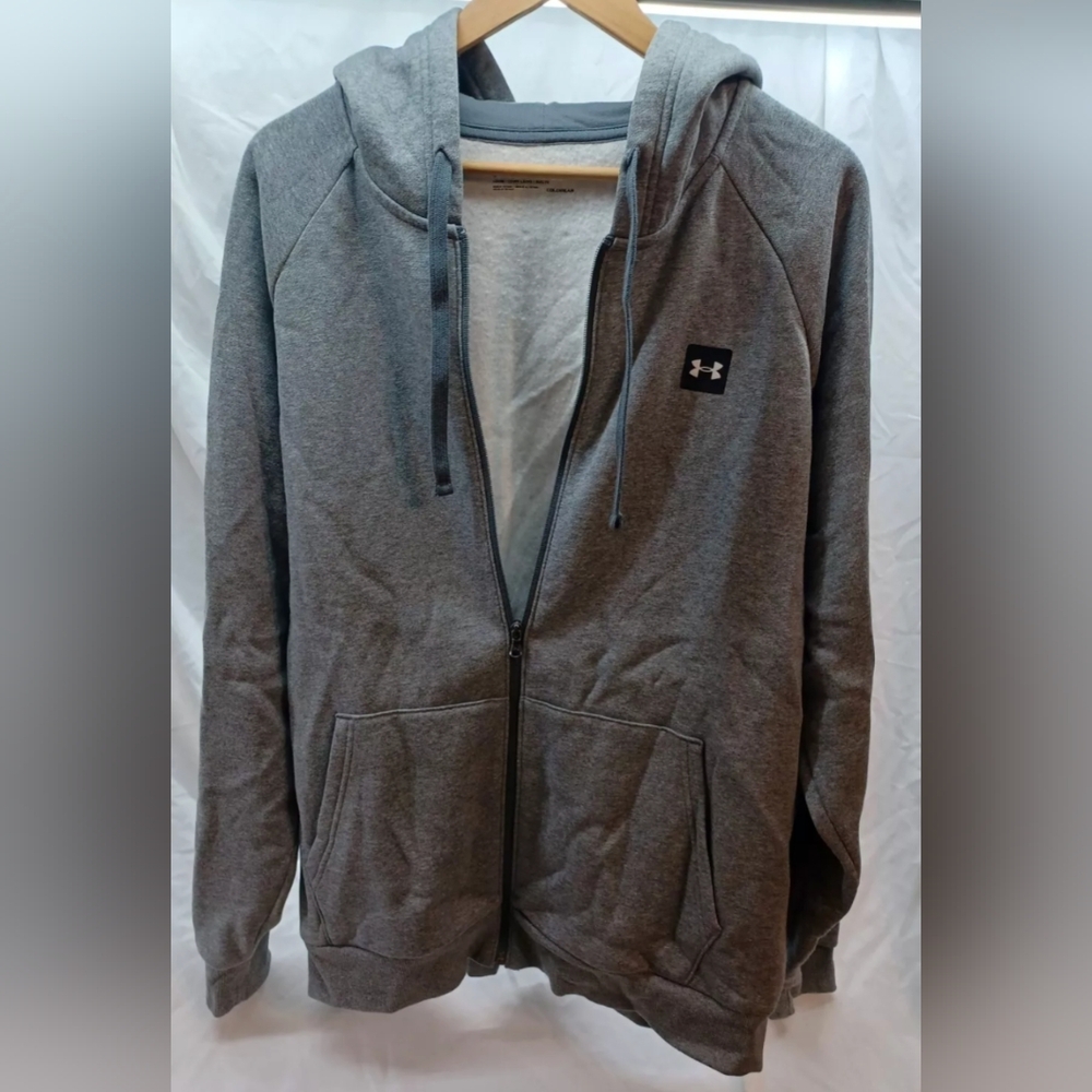 Under Armour Men's Rival Fleece Full Zip Hoodie Sweater Size 2XL Used Excellent